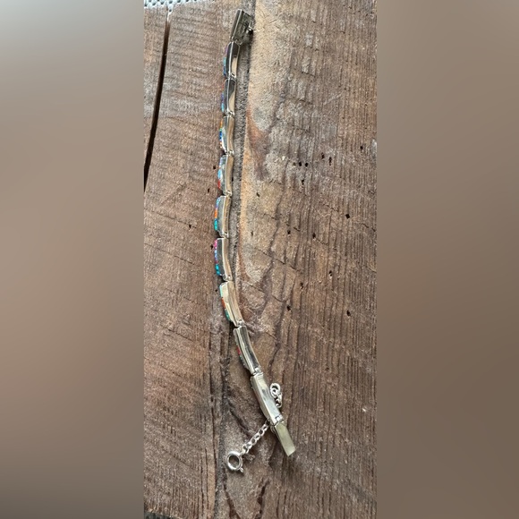 Calvin Begay Multicolor Sterling Silver Bracelet - Picture 4 of 6